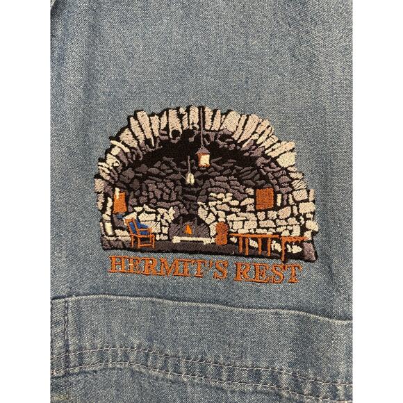 Vintage Fred Harvey Trading Company Embroidered denim button down shirt hermit’s - Picture 3 of 5